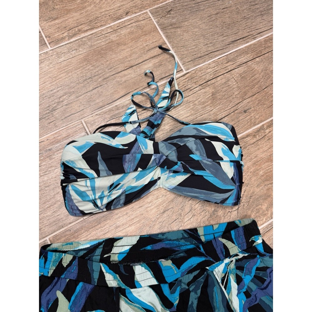 Mynah XXL Tropical 2PC Set Wide Leg Pants Boho Resort Vacation Outfit - Picture 3 of 9